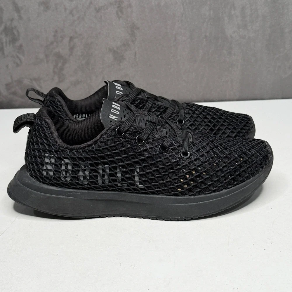NOBULL Mesh‎ Runner Sneakers Womens 6.5 Mens 5 Black Breathable Training Shoes